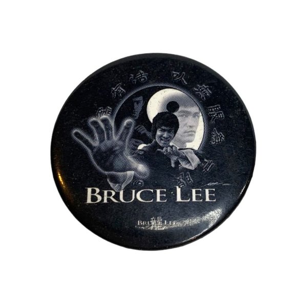 Set of 2 Bruce Lee Pinback Buttons "The Dragon" 1.75" Diameter - Picture 5 of 7